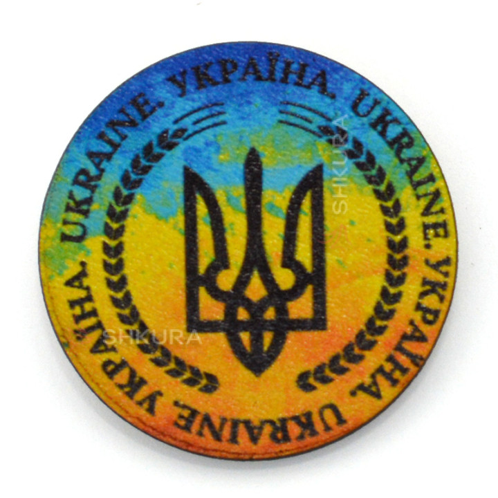 Деревянный значок "Герб Украины", Ukraine