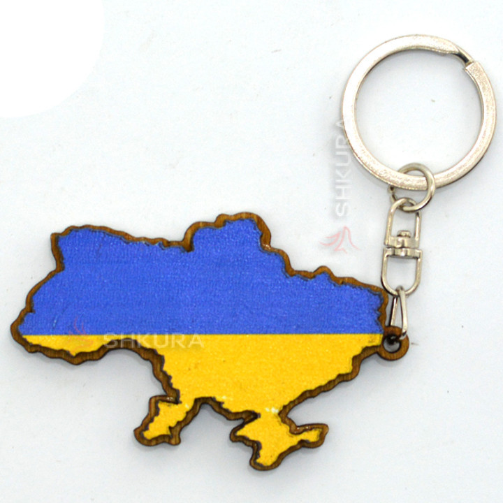Брелок для ключей "Карта Украины", флаг