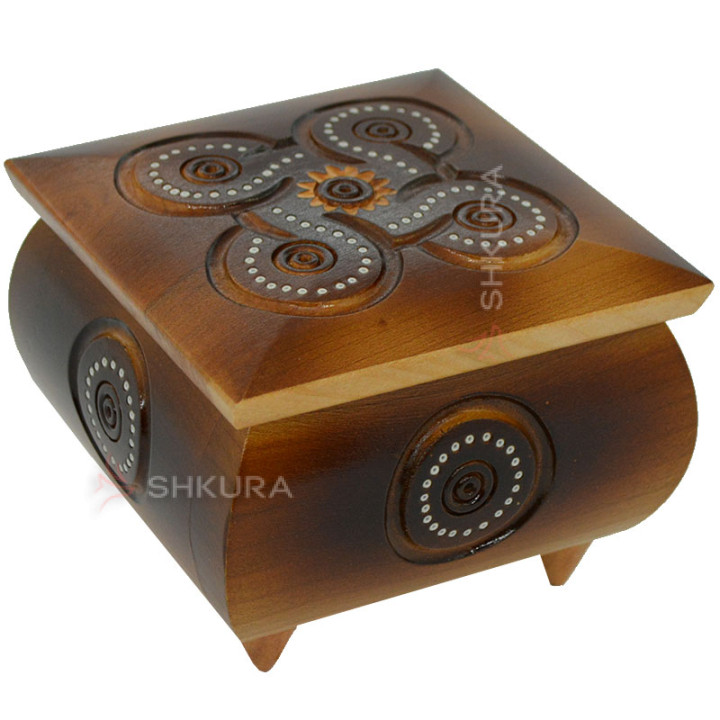 Шкатулка тонированая, с бисером, 11х11 см