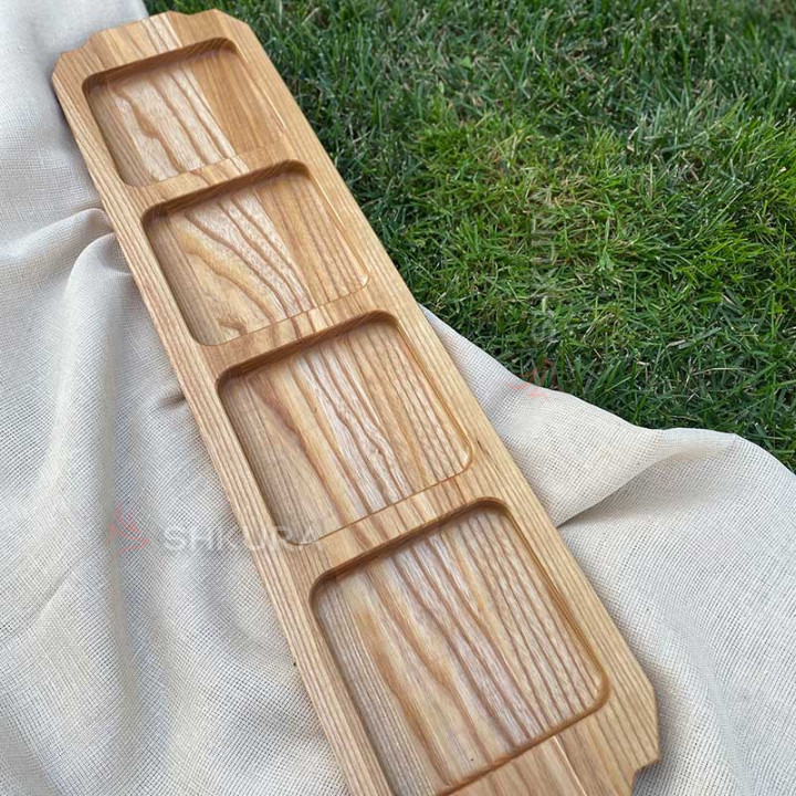 Дошка для подачі м'яса, 4 секції, 60х15 см. М13
