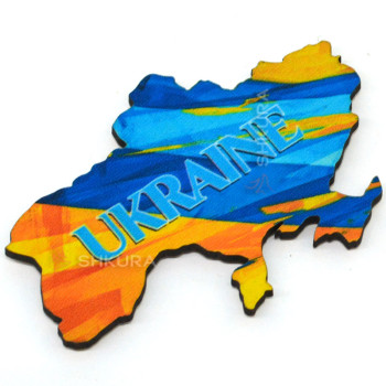 Магніт на холодильник, карта, "Ukraine", 9х6 см