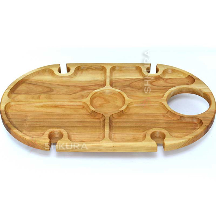 Винный столик, овальный, 4 секции. 50х30 см