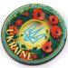 Магніт на холодильник, коло, "Ukraine, Тризуб, маки", 6х6 см