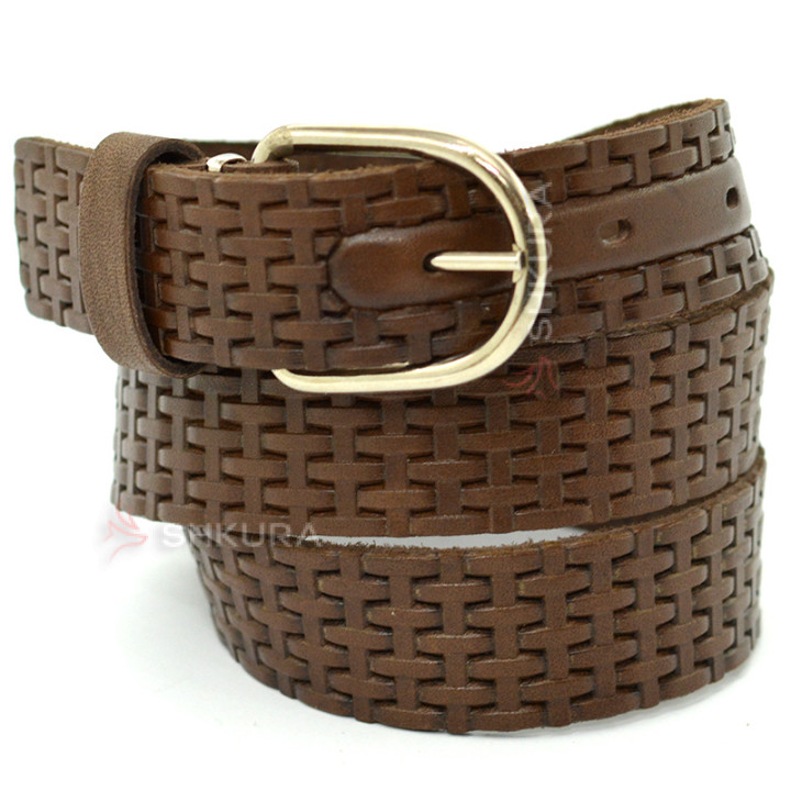 Шкіряний ремінь Wicker, коричневий
