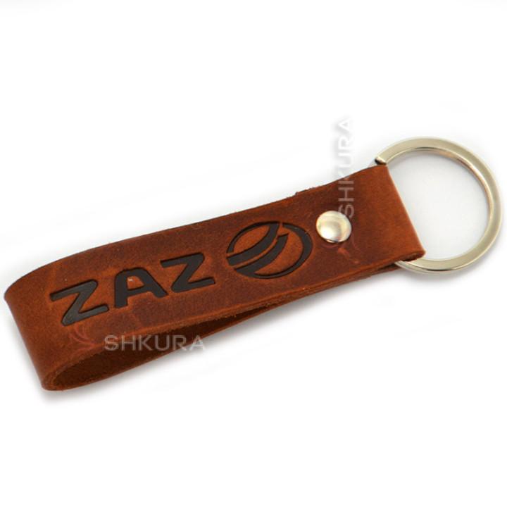 Шкіряний брелок для авто "ZAZ"