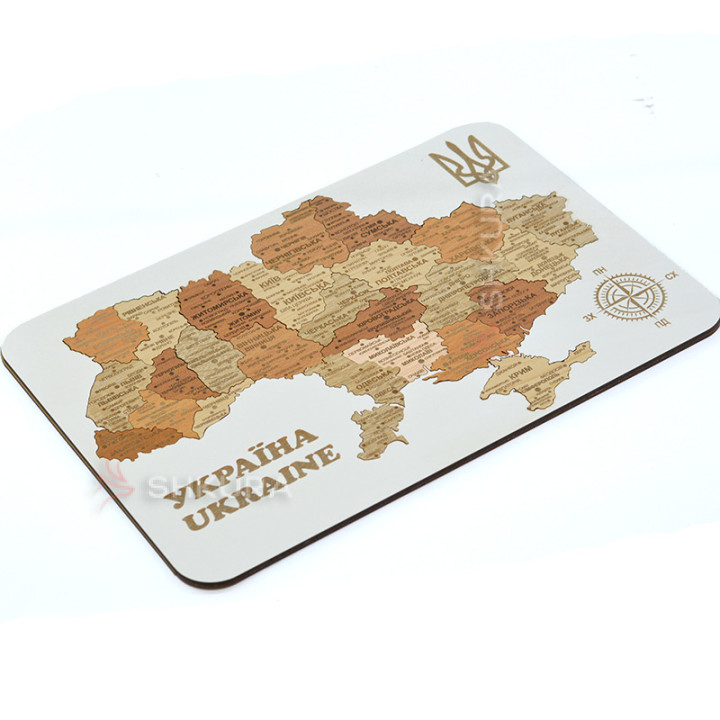 Дерев'янний пазл "Україна"