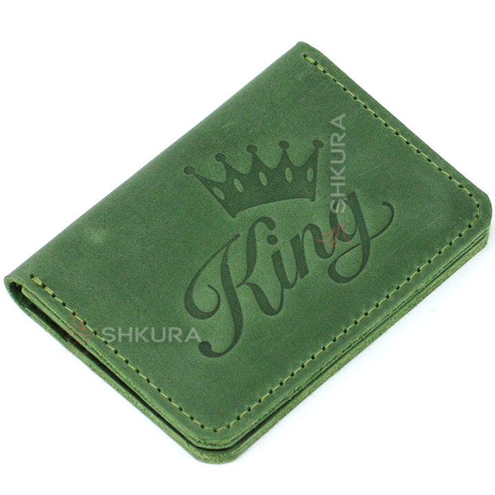 Обкладинка на id паспорт та посвідчення водія "King", зелена