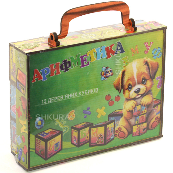 Дерев' яні кубики "Абетка", 12 шт, 5 см