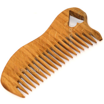 Дерев'яний гребінь "HeartComb", густі зуби, 15 см. Дуб