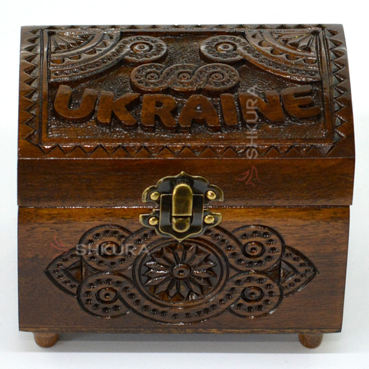 Шкатулка резная "Ukraine", 12х8 см